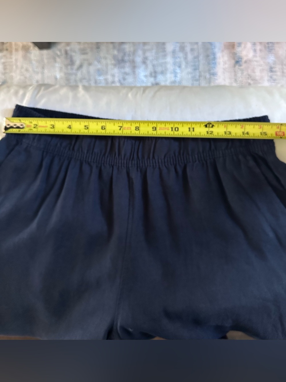 Tahari Essentials 100% Linen Navy Pull On Cropped Wide Leg Pants Women’s L - Picture 8 of 11